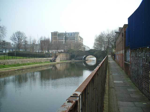 Along canal